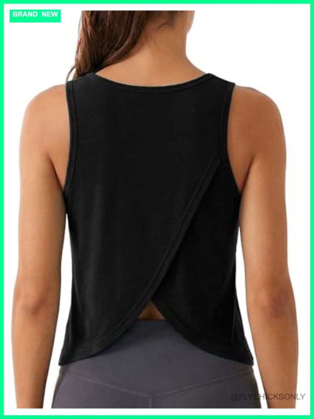 V Neck Cropped Open Back Sleeveless Tank Top Gym Yoga Athletic Shirt